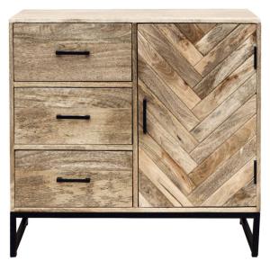 Buffet  1 porte 3 tiroirs en manguier massif