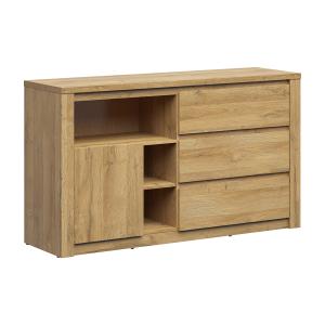 Buffet 1 porte 3 tiroirs stratifiés beige