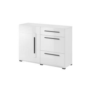 Buffet 1 porte 3 tiroirs stratifiés blanc