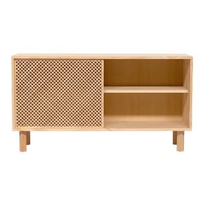 Buffet 1 porte en bois massif naturel 120 cm Non verni