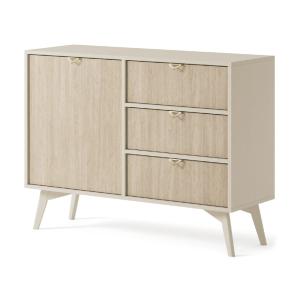 Buffet 1 porte et 3 tiroirs en bois lamellé 106x80 cm