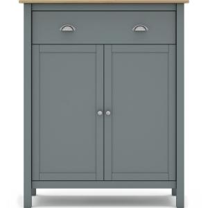 Buffet 2 portes 1 tiroir en bois massif vert kaki 90 cm