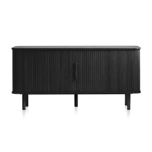 Buffet 2 portes 160 cm bois noir 160x76x45 cm