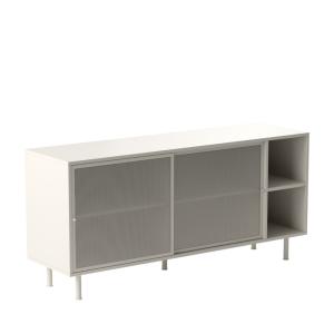 Buffet 2 portes, 2 niches en métal L160cm - Grège