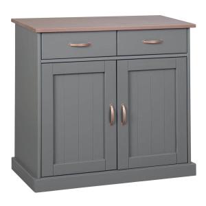 Buffet  2 portes 2 tiroirs coloris gris