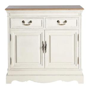 Buffet 2 portes 2 tiroirs crème L90