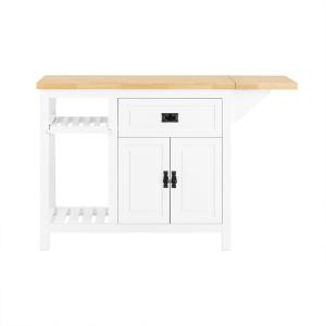 Buffet 2 portes 2 Tiroirs et espace de rangement effet blanc