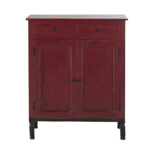 Buffet 2 portes 2 tiroirs rouge cerise