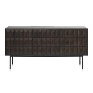 Buffet 2 portes 3 tiroirs 160 cm bois foncé 160x80x45 cm