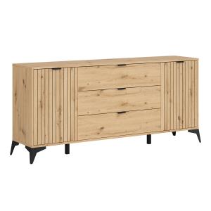Buffet 2 portes 3 tiroirs 180 cm stratifiés beige