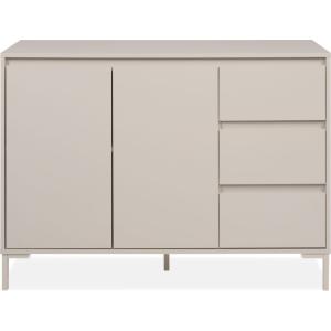 Buffet 2 portes 3 tiroirs beige 120 cm