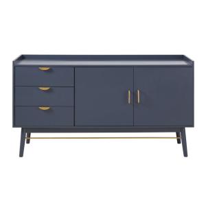 Buffet 2 portes 3 tiroirs bleu foncé L145