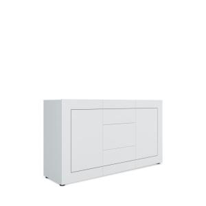 Buffet 2 portes/3 tiroirs effet bois blanc brillant 150x40x…