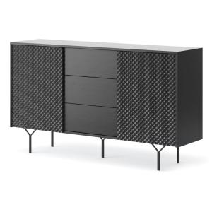 Buffet 2 portes 3 tiroirs en bois lamellé 144x83 cm