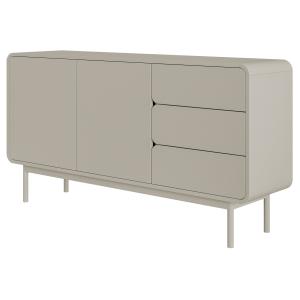 Buffet 2 portes 3 tiroirs gris beige 154 cm