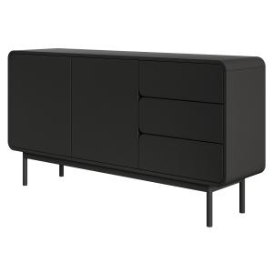 Buffet 2 portes 3 tiroirs noir 154 cm