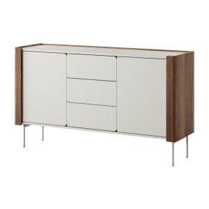 Buffet 2 portes 3 tiroirs noyer et cachemire 141x82 cm