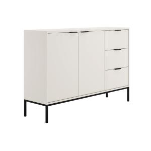 Buffet 2 portes 3 tiroirs stratifiés blanc noir