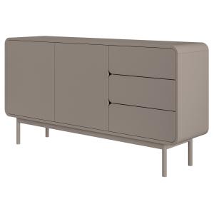 Buffet 2 portes 3 tiroirs taupe 154 cm