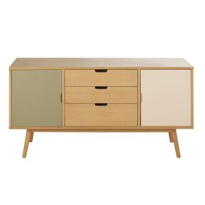 Buffet 2 portes 3 tiroirs tricolore