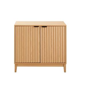 Buffet 2 portes avec façades effet cannelé L80 cm - effet b…