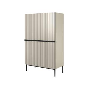 Buffet 2 portes avec pied en métal cachemire noir 100x160 c…