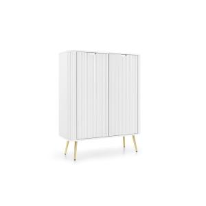 Buffet 2 portes avec pied en métal doré 129x103 cm
