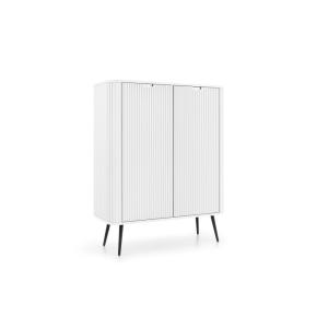 Buffet 2 portes avec pied en métal noir 129x103 cm