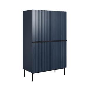 Buffet 2 portes avec pied en métal noir et bleu 100x160 cm
