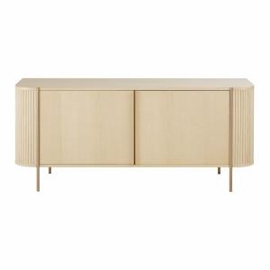 Buffet 2 portes beige et métal coloris laiton L160