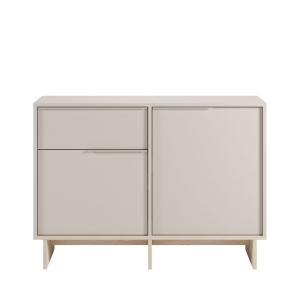 Buffet 2 portes en bois et métal L120cm - Beige
