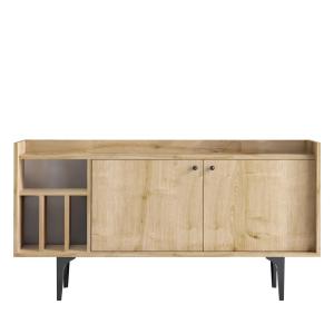 Buffet 2 portes en bois et métal L150cm - Bois clair