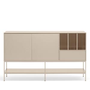 Buffet 2 portes en bois et métal L166 cm - Beige