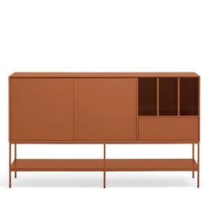 Buffet 2 portes en bois et métal  L166cm - Marron argile