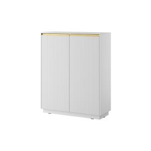Buffet 2 portes en bois lamellé blanc 104x127 cm