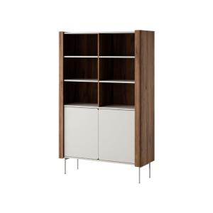 Buffet 2 portes en bois lamellé noyer et cachemire 105x167…