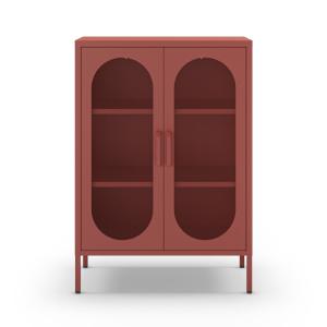Buffet 2 portes en métal H100cm - Terracotta