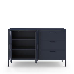 Buffet 2 portes en métal L140cm - Bleu nuit