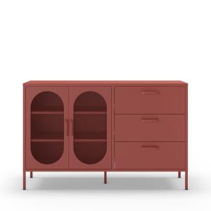 Buffet 2 portes en métal L140cm - Terracotta