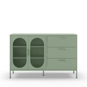 Buffet 2 portes en métal L140cm - Vert menthe