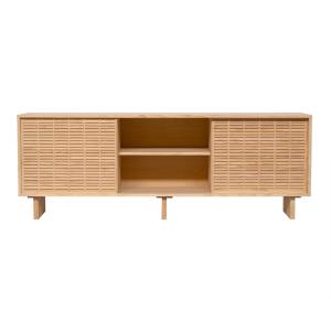 Buffet 2 portes en pin massif naturel 180 cm Verni