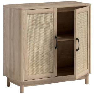 Buffet 2 portes en rotin étagère réglable panneau de partic…