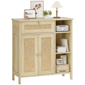 Buffet 2 portes en rotin panneau de particules et MDF bois…