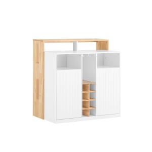 Buffet 2 portes et 1 étagère supplémentaire effet blanc