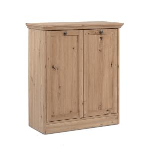 Buffet 2 portes et 2 tablettes L80 cm - Effet Chêne