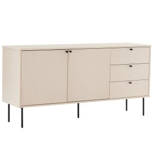 Buffet 2 portes et 3 tiroirs décor mélaminé 150 cm beige