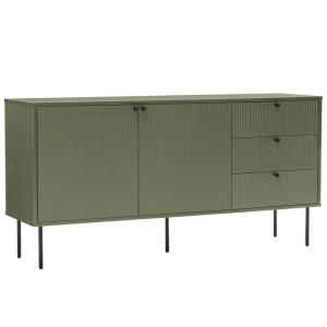 Buffet 2 portes et 3 tiroirs décor mélaminé 150 cm vert oli…