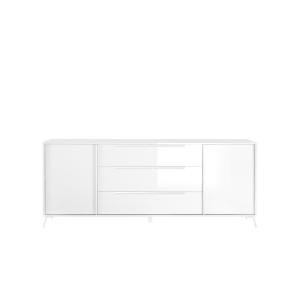 Buffet 2 portes et 3 tiroirs - L205 cm - Blanc