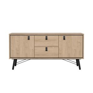 Buffet 2 portes et pied en métal L150,3 cm - Effet Bois cla…