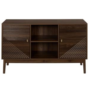 Buffet 2 portes imitation bois foncé marron 70x120x40 cm